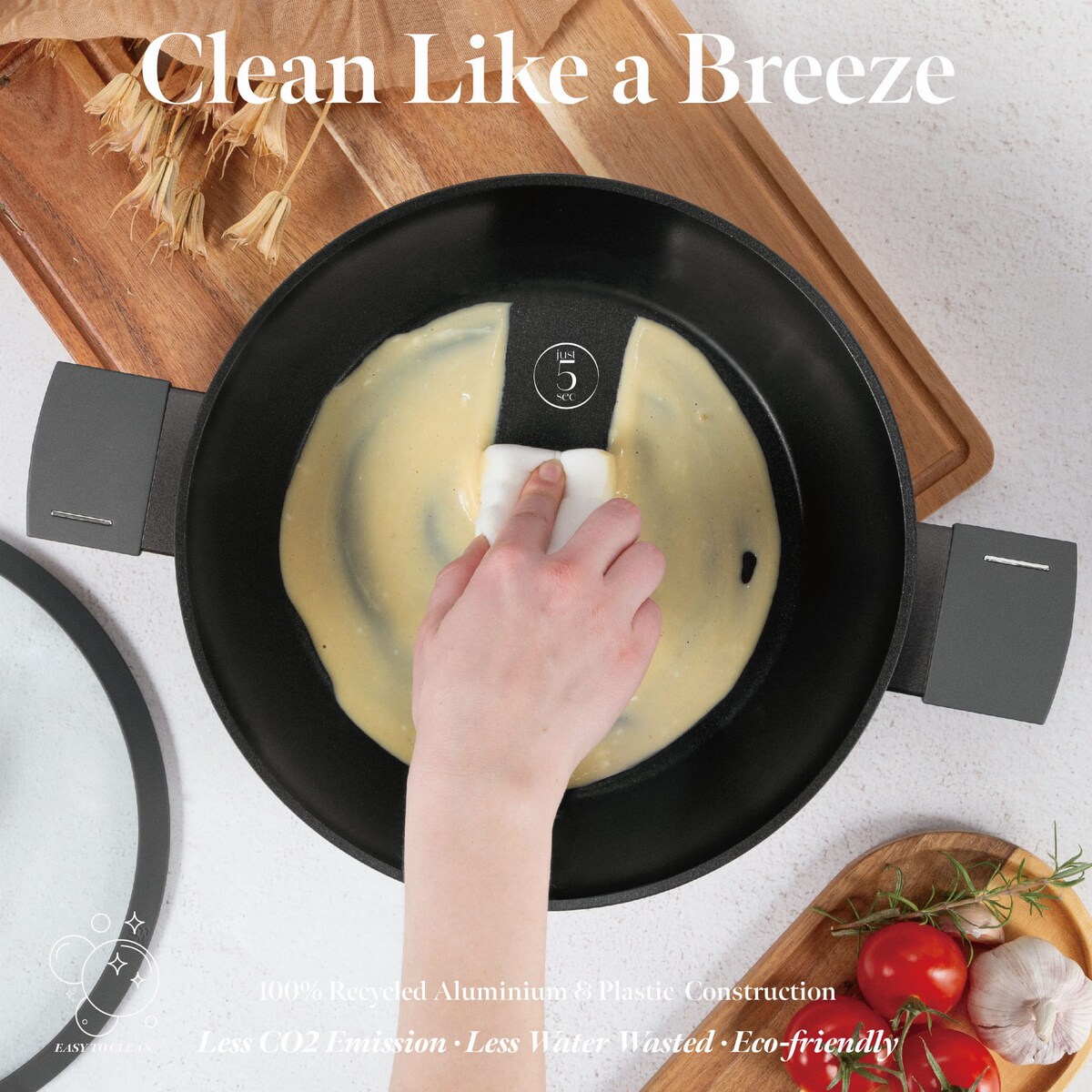 Garnek tytanowy z pokrywką 28cm 6.1L BERLINGER HAUS Antracit