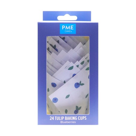 PME Papilotki tulipanowe do muffinek - motyw borówki (24 sztuki)