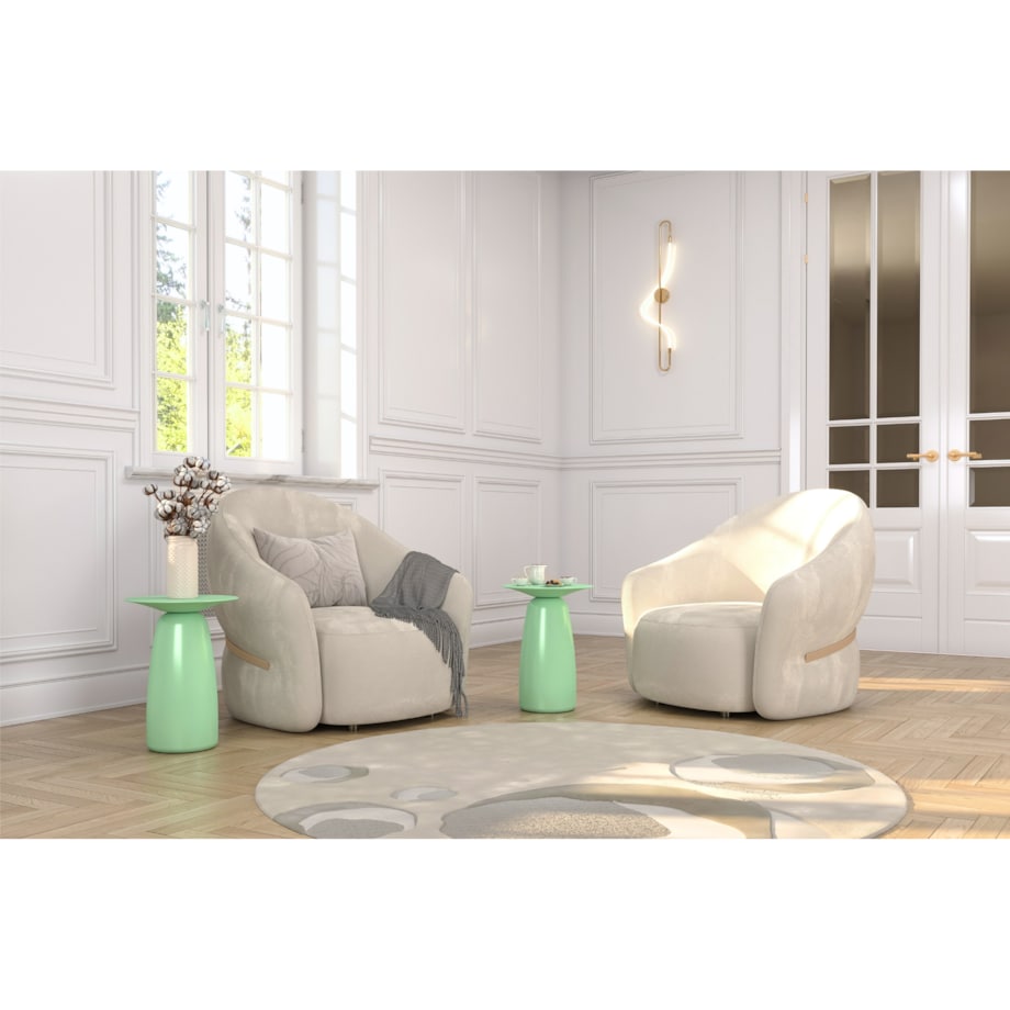 Stolik drewniany różne kolory Baobab 44, kolor pudrowa zieleń