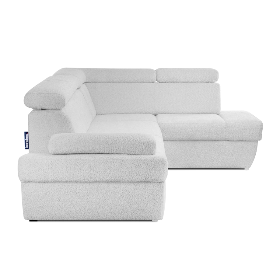 KONSIMO RATLO Narożnik rozkładany jagnięcy z pojemnikiem na pościel, szary, prawy