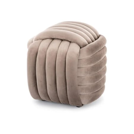 Pufa BRUNI VELVET ciemnobeżowa