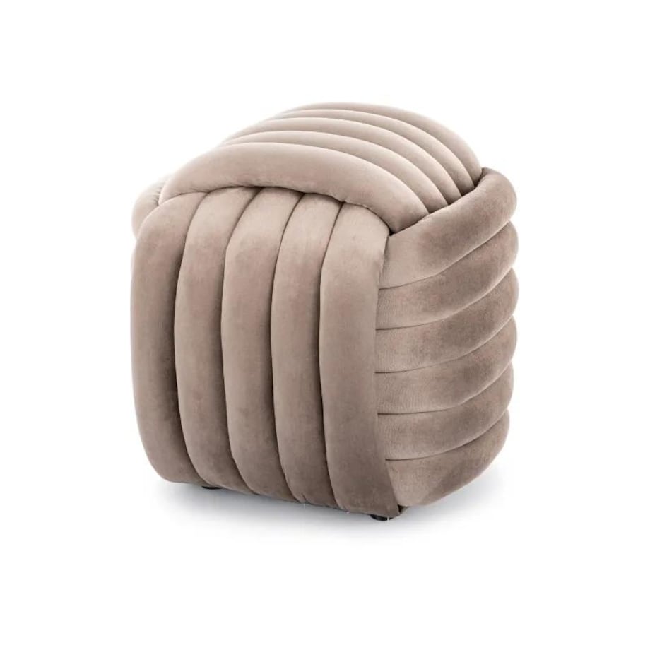 Pufa BRUNI VELVET ciemnobeżowa