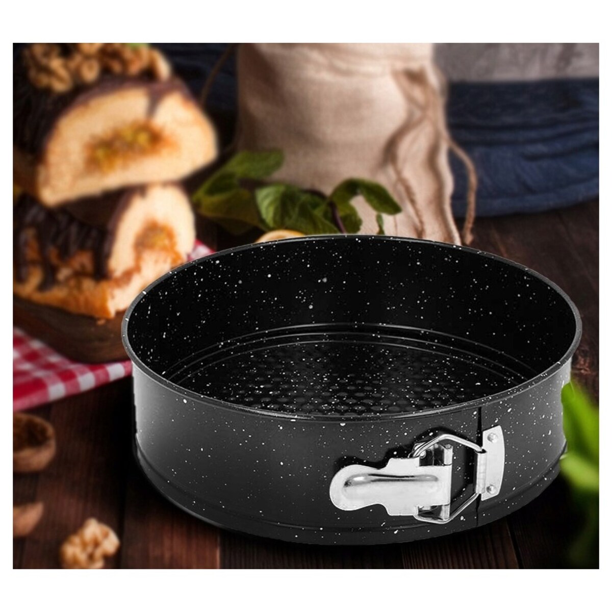 Zestaw 3 tortownic blaszanych Non-stick 24/26/28cm KRISBERG