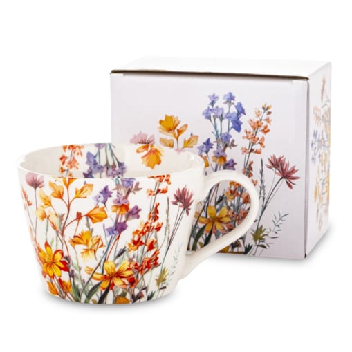 Kubek porcelanowy 450 ml FLORES wiosna 8x15x11,5 cm