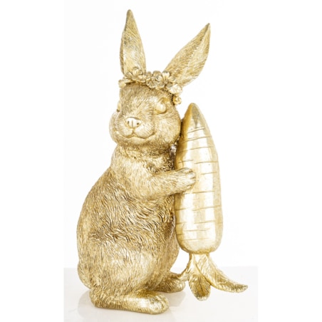Figurka - złota króliczka z marchewką 21x14x8,5 cm KAROTO