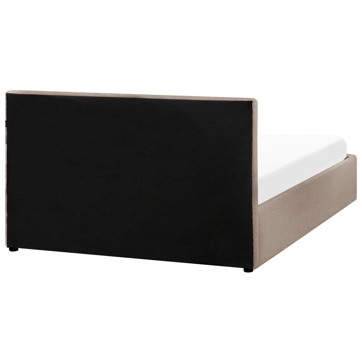 Łóżko z pojemnikiem MONTLAUR 140 x 200 cm Boucle Beżowoszary