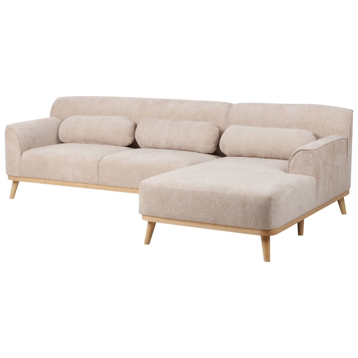 Narożnik szenilowy lewostronny beżowy SIMOS