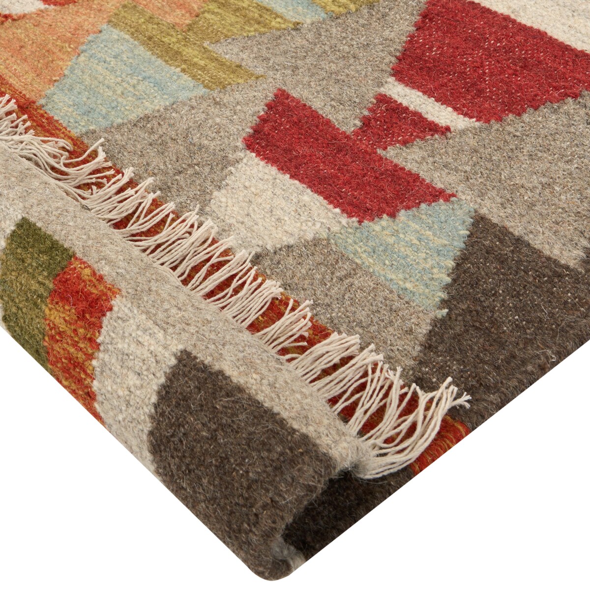 Dywan KAGHSI Kolorowy 140 x 200 cm Wełna Kilim