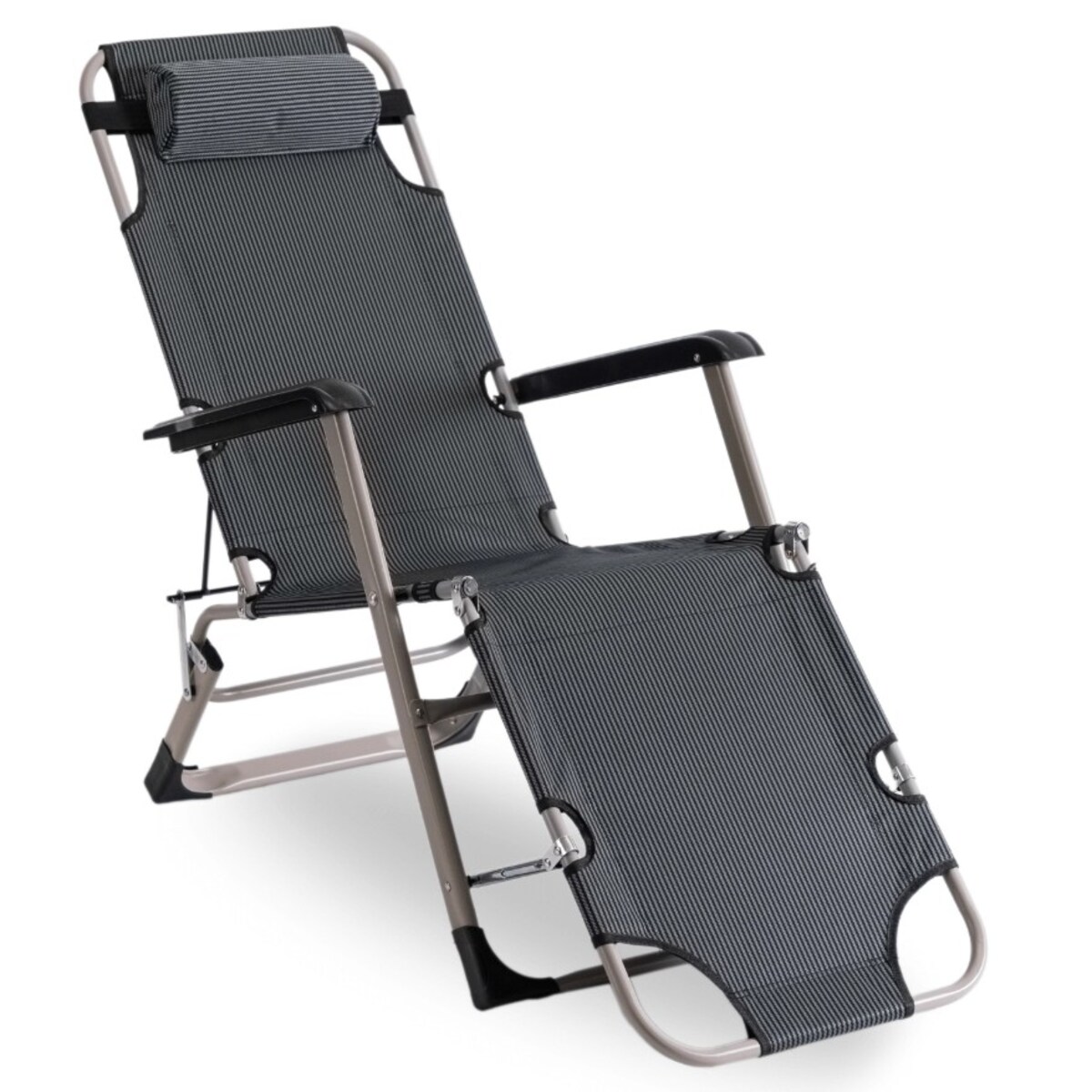 Leżak Rozkładany Ogrodowy Plażowy Turystyczny Leżanka EDISON szary
