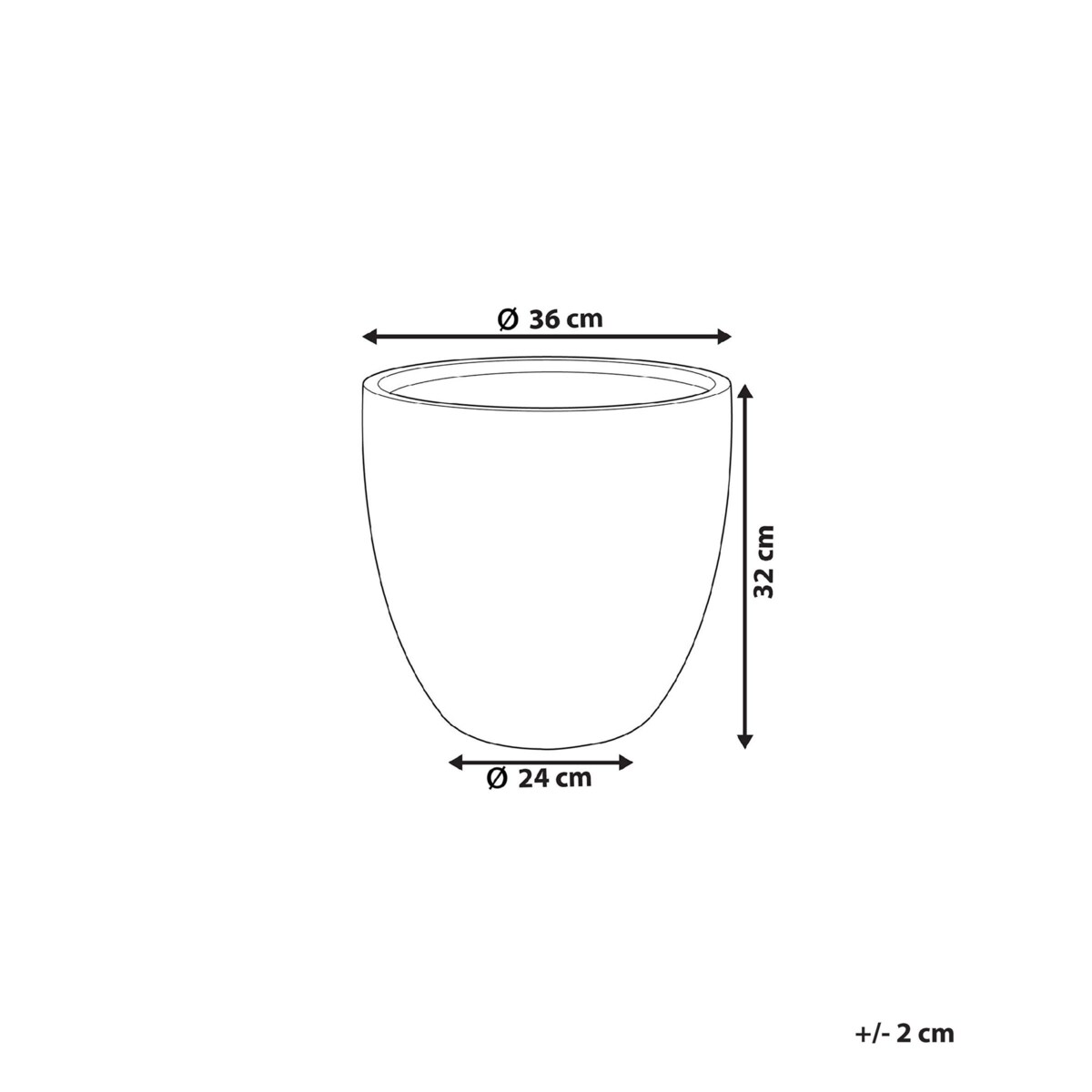 Doniczka KANNIA Ceramika 36 cm Grafitowy