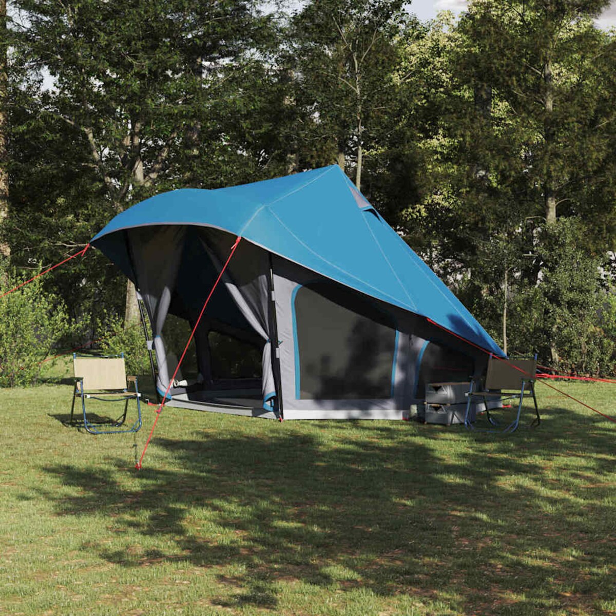 vidaXL Rodzinny namiot tipi Niebieski i szary 508 x 470 x 300 cm