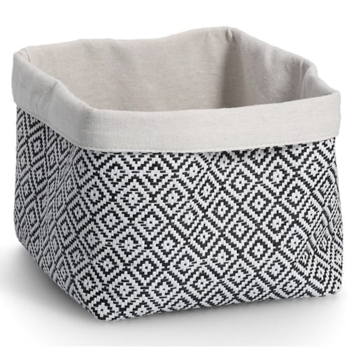 Koszyk do przechowywania z bawełny i papieru MOSAIC, 28 x 28 x 28 cm