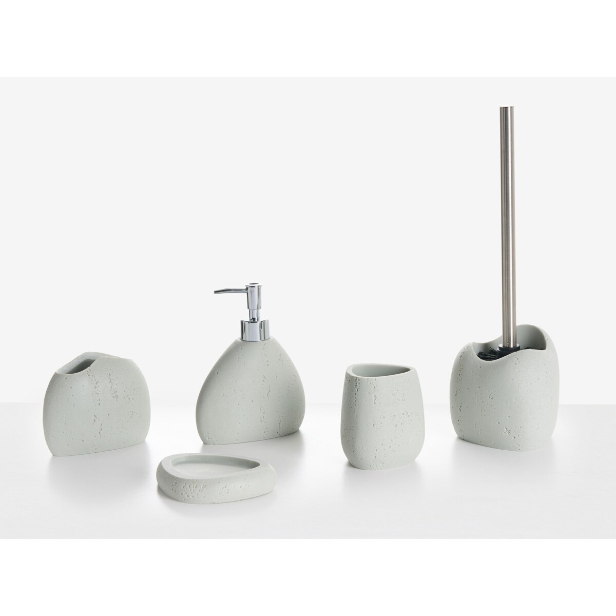 Zestaw akcesoriów łazienkowych 5 elementów COATA Jasnoszary