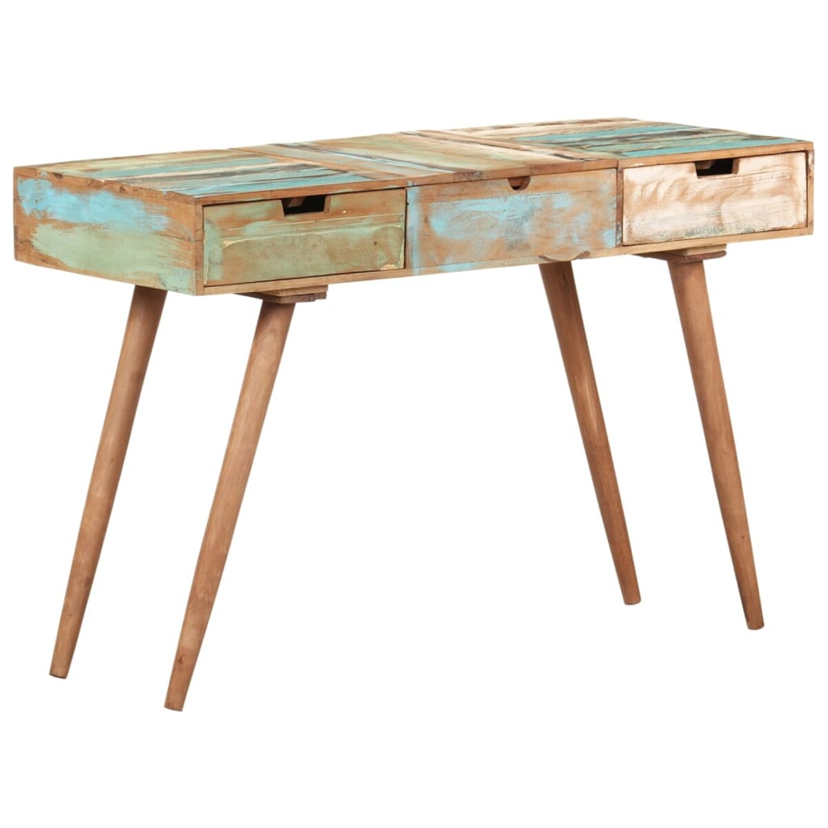 vidaXL Toaletka z lustrem, 112x45x76 cm, lite drewno z odzysku