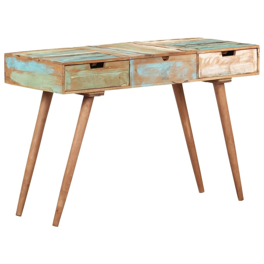 vidaXL Toaletka z lustrem, 112x45x76 cm, lite drewno z odzysku