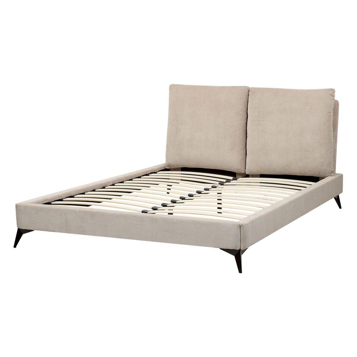 Łóżko sztruksowe140 x 200 cm beżowoszare MELLE