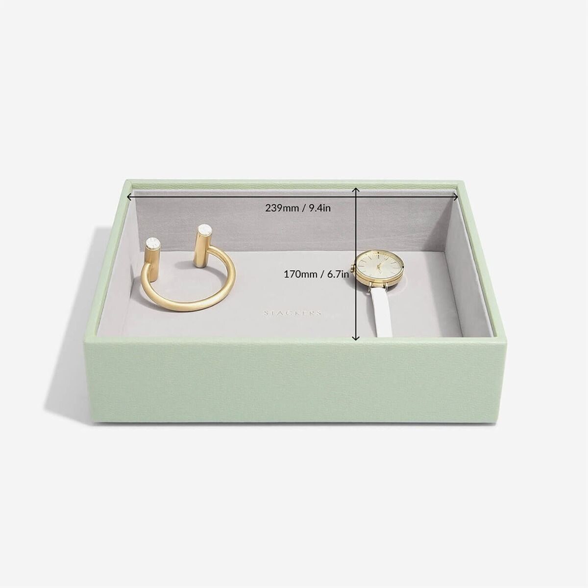 Szkatułka na biżuterię Stackers open classic zieleń szałwiowa