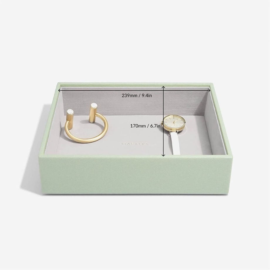 Szkatułka na biżuterię Stackers open classic zieleń szałwiowa