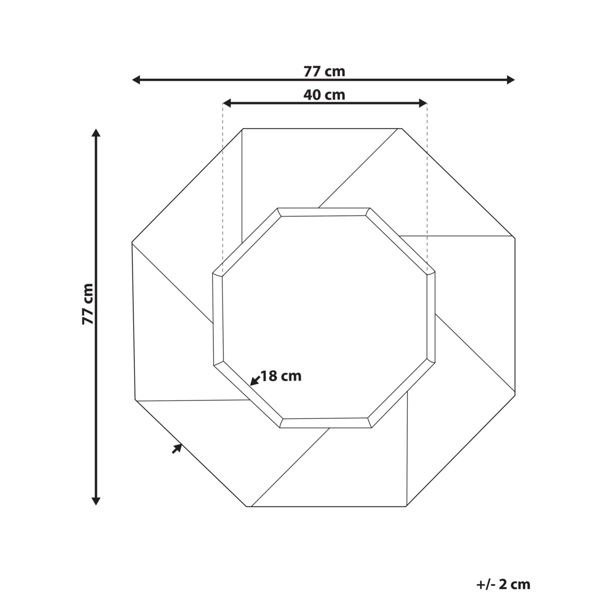 Drewniane ośmiokątne lustro ścienne 77 x 77 cm wielokolorowe MIRIO