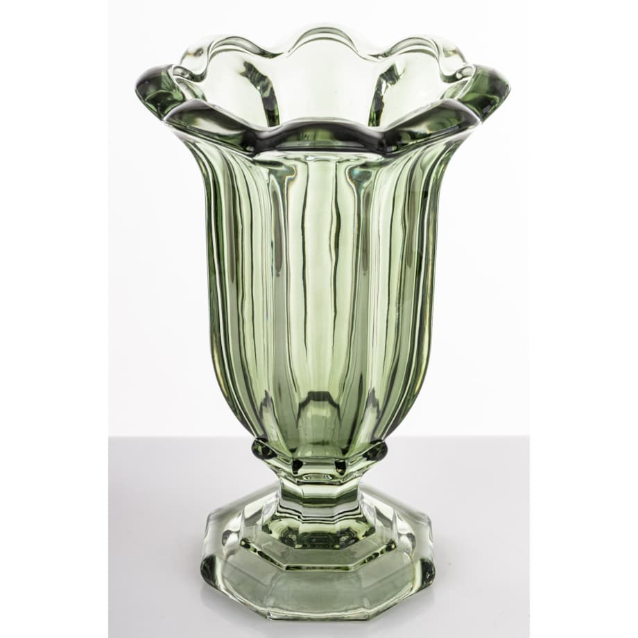Wazon szklany 32x20x20 cm TAZZA-3 na nóżce zielony
