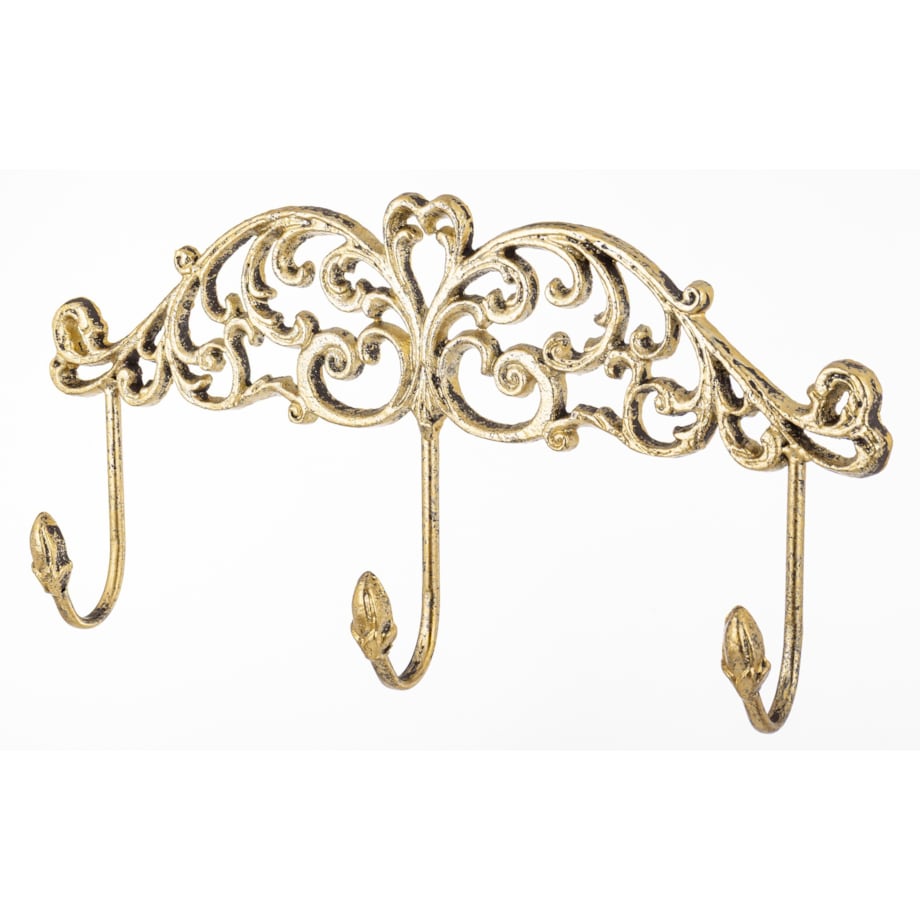 Wieszak ścienny metalowy 19,5x38x6 cm GANSO potrójny