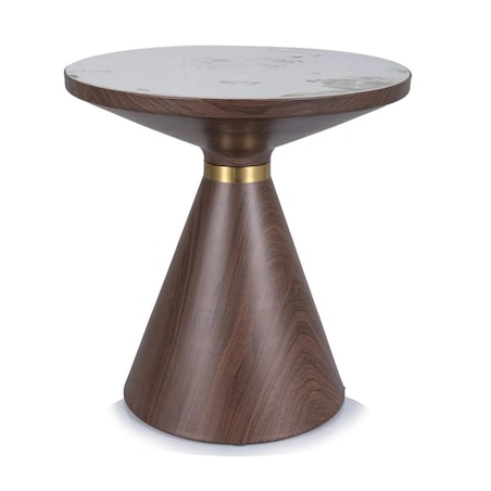 Ława NAPA B 50x50 biały marmur/brązowa