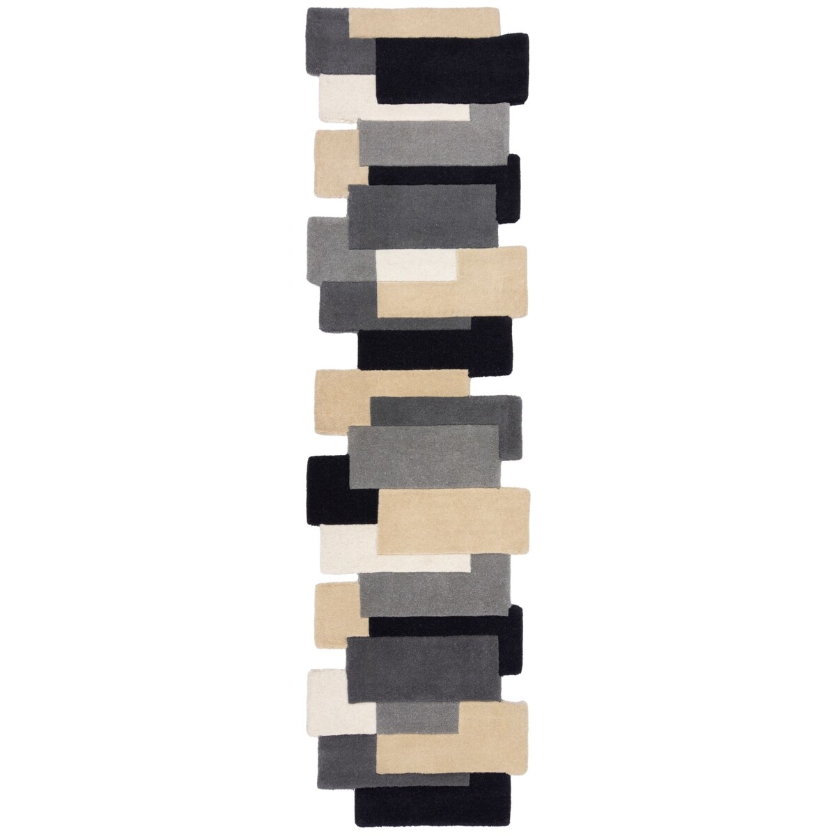 Dywan Wełniany Abstract Collage Monochrome Wielokolorowy 60x230