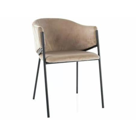 Krzesło tapicerowane BONO VELVET beżowe/czarne