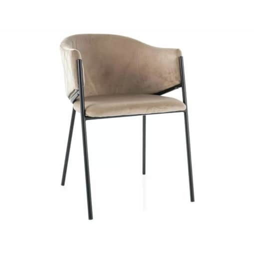 Krzesło tapicerowane BONO VELVET beżowe/czarne