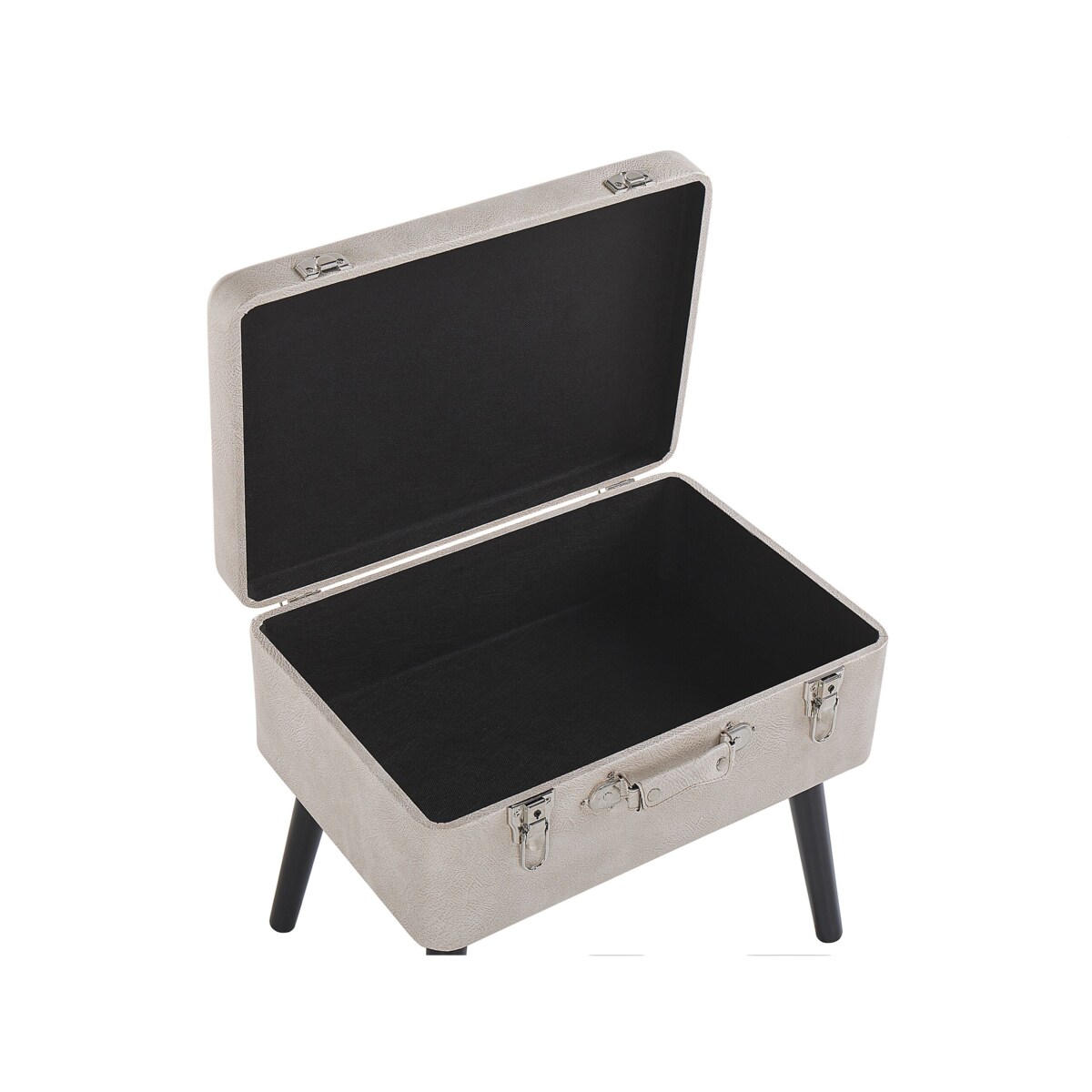 Stołek ze schowkiem ekoskóra beżowy MALLARD