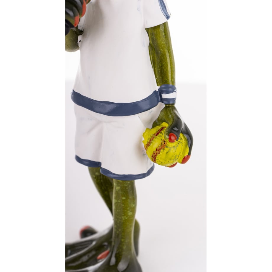 Figurka - żabka 17x7,5x8,5 cm FROGG-2 tenisistka w białym stroju
