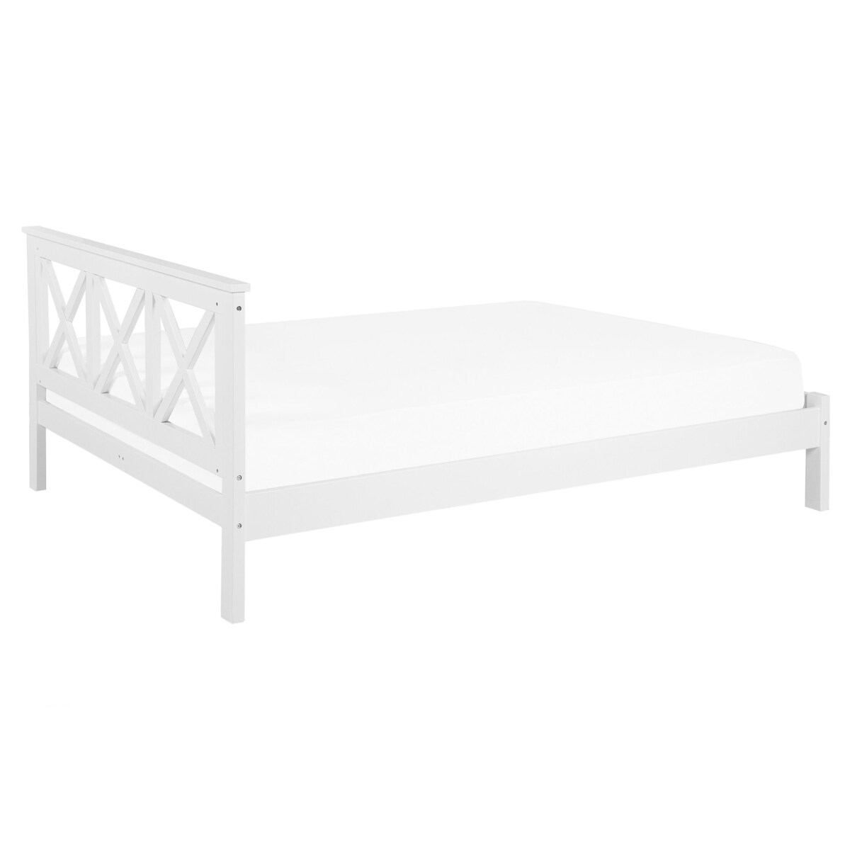 Łóżko drewniane 160 x 200 cm białe TANNAY