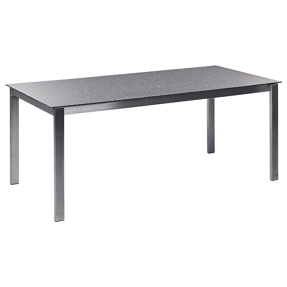 Stół ogrodowy COSOLETO 180 cm 90 cm Szkło Czarny