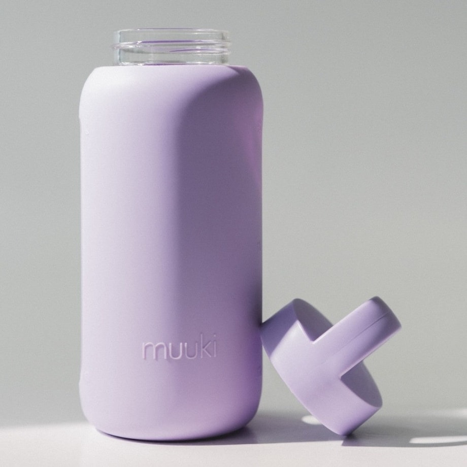 MUUKI DAILY BOTTLE szklana butelka na wodę 720 ml, Pastel Lilac