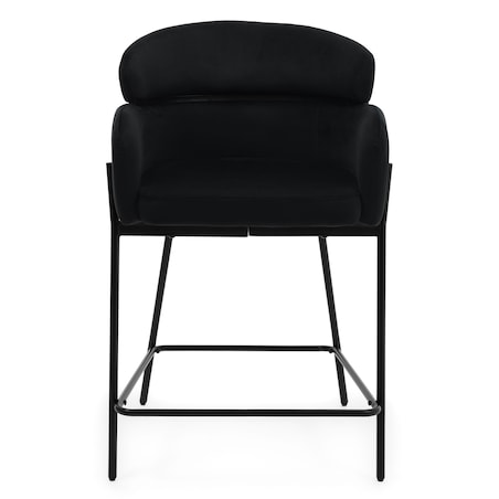 Hoker tapicerowany welurowy do salonu BOLZANO czarny