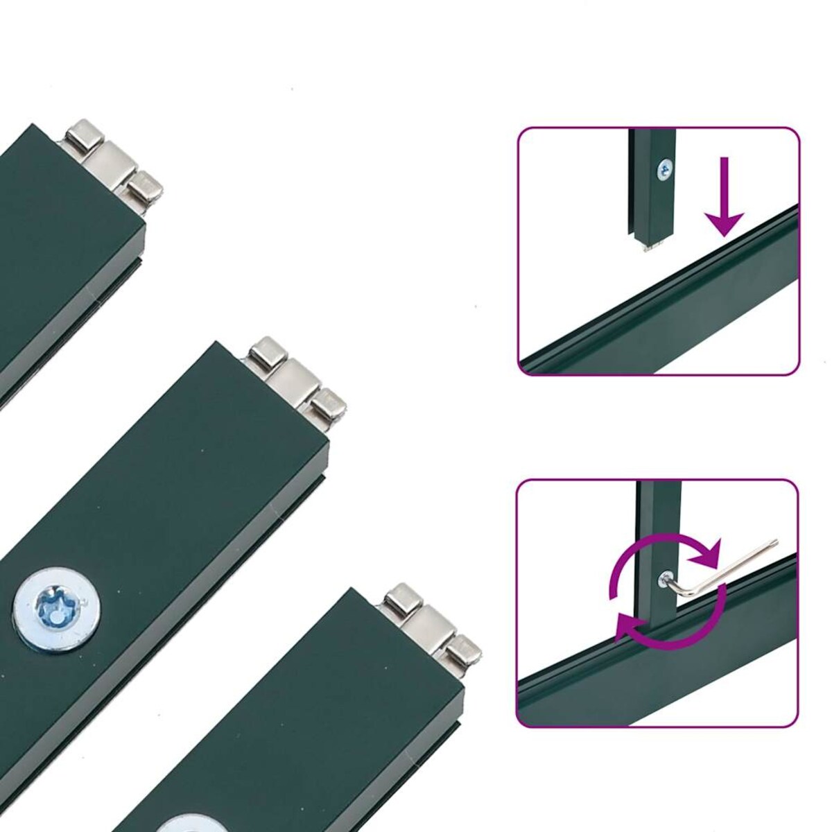 vidaXL Szklarnia z ramą podstawy, zielona, 169x169x195 cm, aluminium