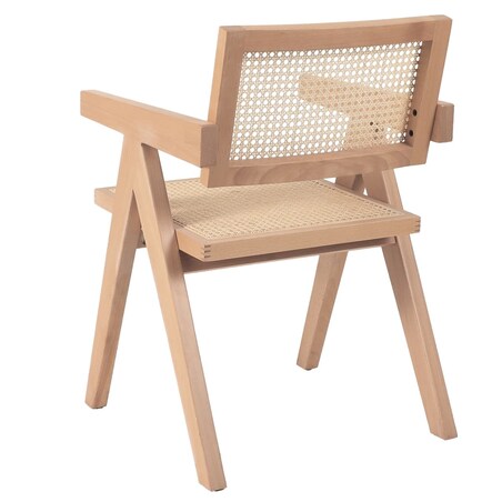 Krzesło BOHO MH-011CH-NN Step podłokietniki drewno rattanowe beżowe, Step Into Design