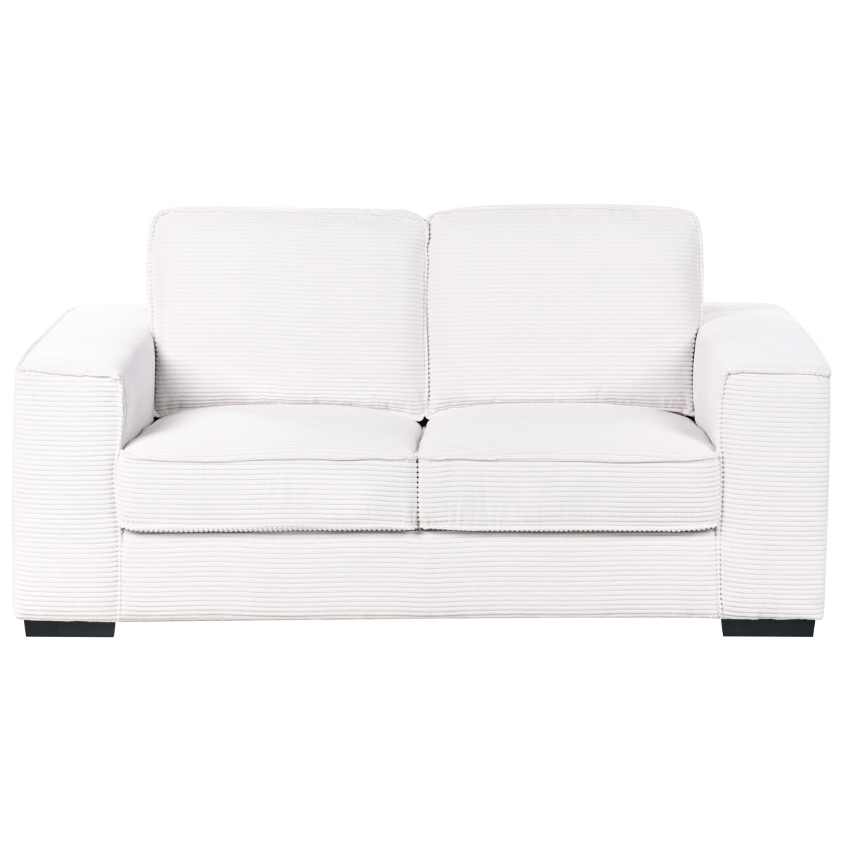 Sofa 2-osobowa sztruksowa biała VIKRAN