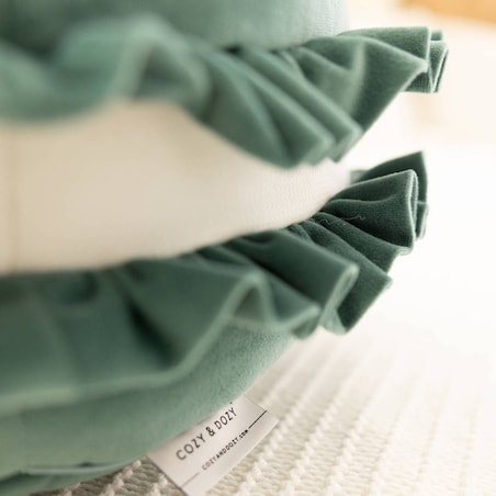 Pufa Macaron Green, zielona poduszka w kształcie ciastka