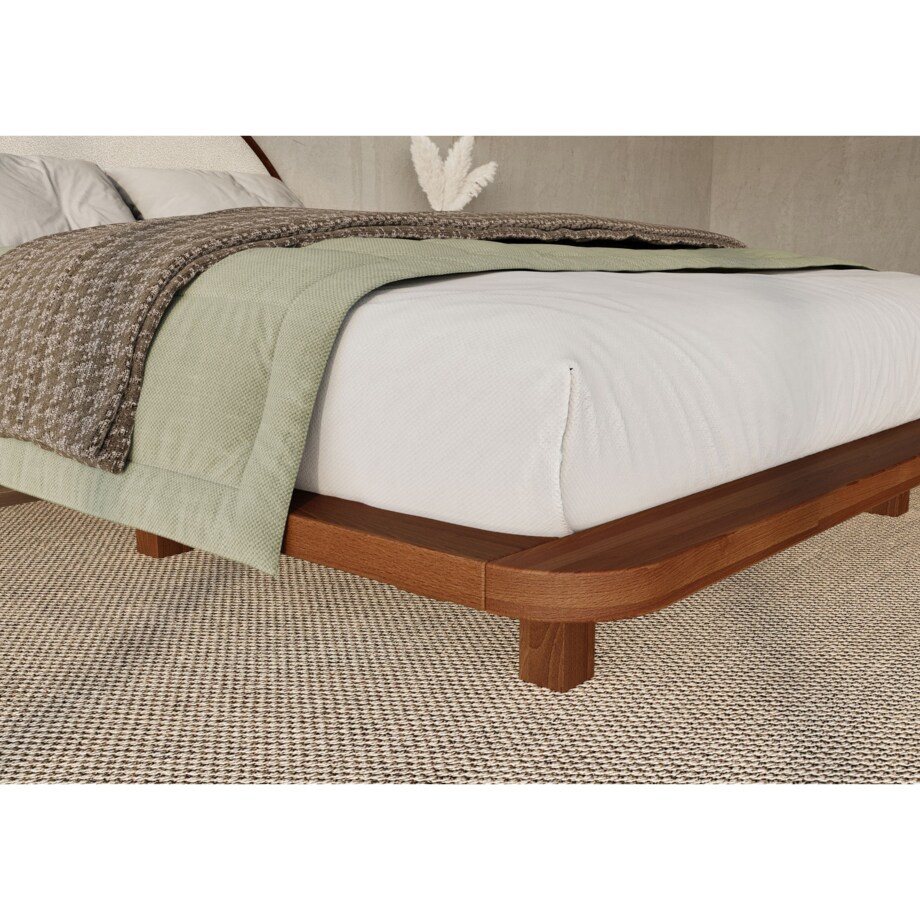 Łóżko lewitujące drewniane bukowe Visby MOMOKO / 180x200 cm, kolor orzech