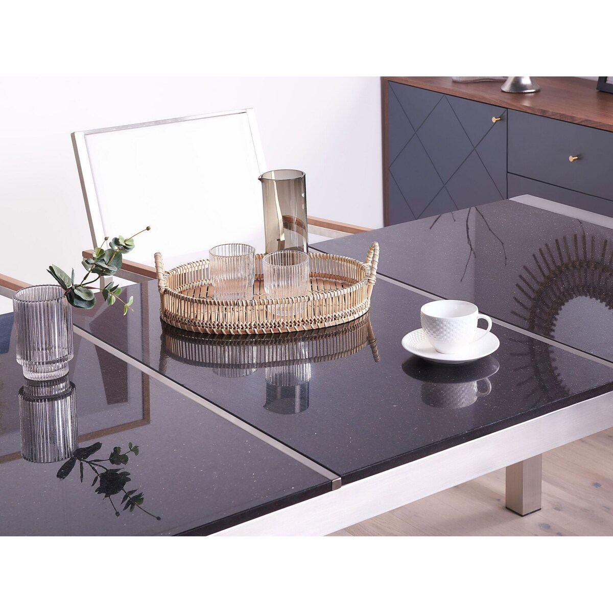 Stół ogrodowy GROSSETO 180 cm 90 cm Granit Polerowany Czarny