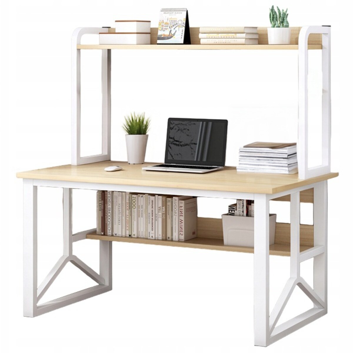 Biurko komputerowe jasny dąb laptop stolik gamingowe nowoczesne loft 120 cm