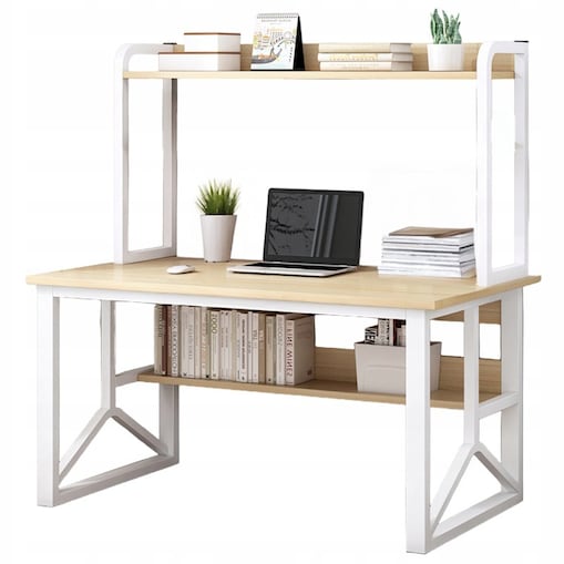 Biurko komputerowe jasny dąb laptop stolik gamingowe nowoczesne loft 120 cm