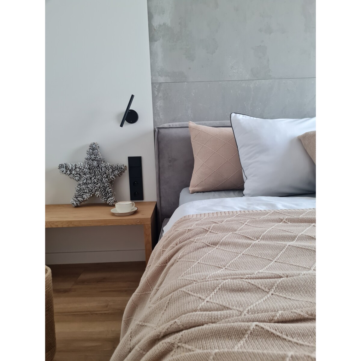 Narzuta romby beżowa, 220 x 240 cm, La Manta