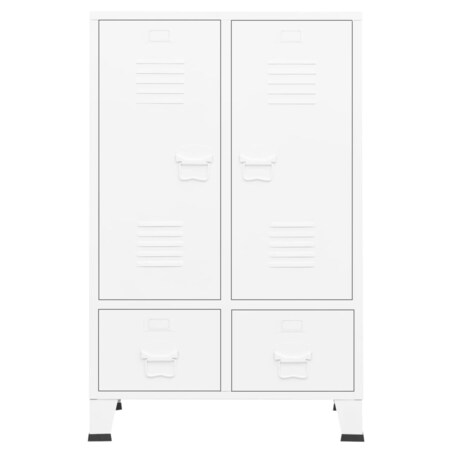 vidaXL Szafa w stylu industrialnym, biała, 67x35x107 cm, stal