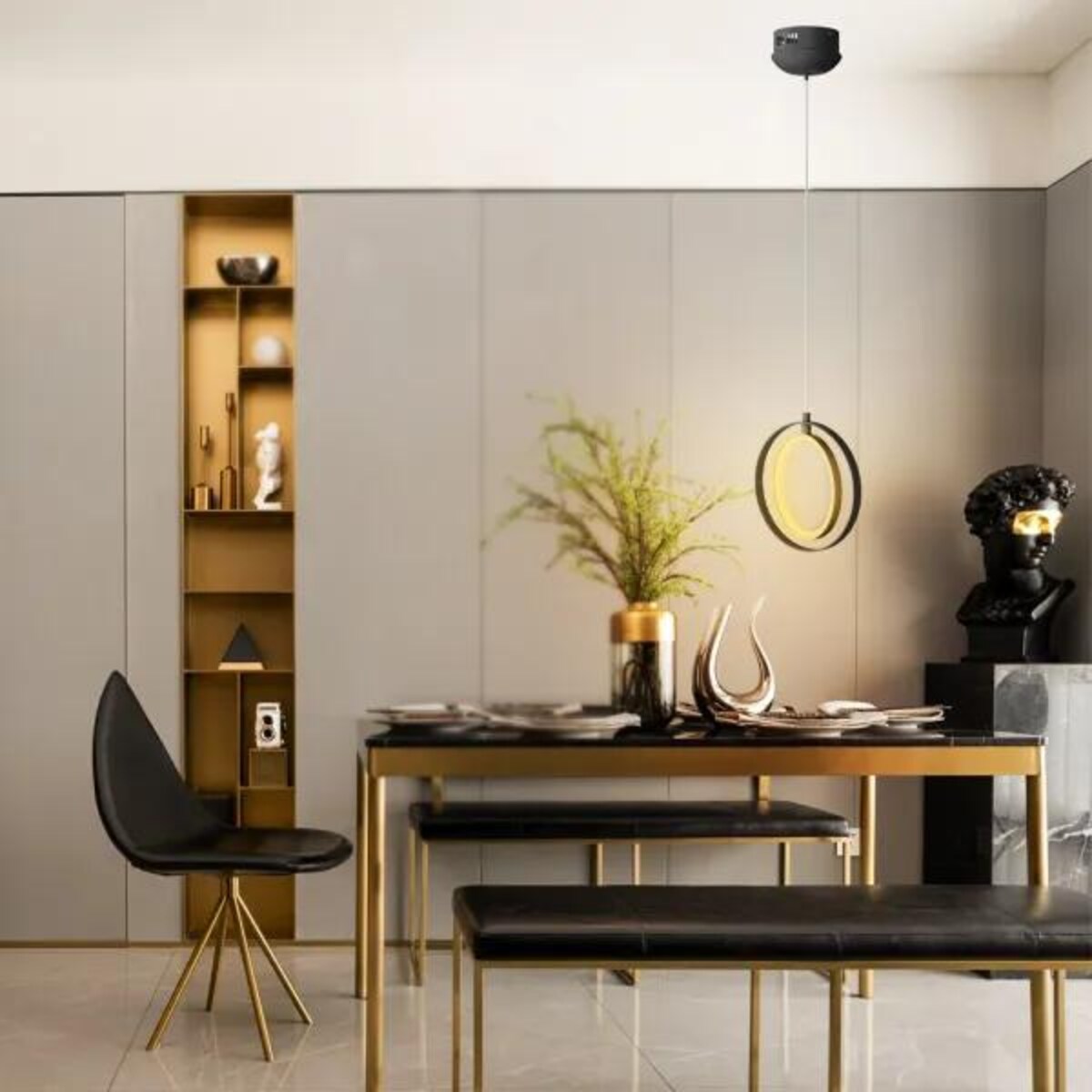 lampa wisząca 2700 k, auminium i silikon 120