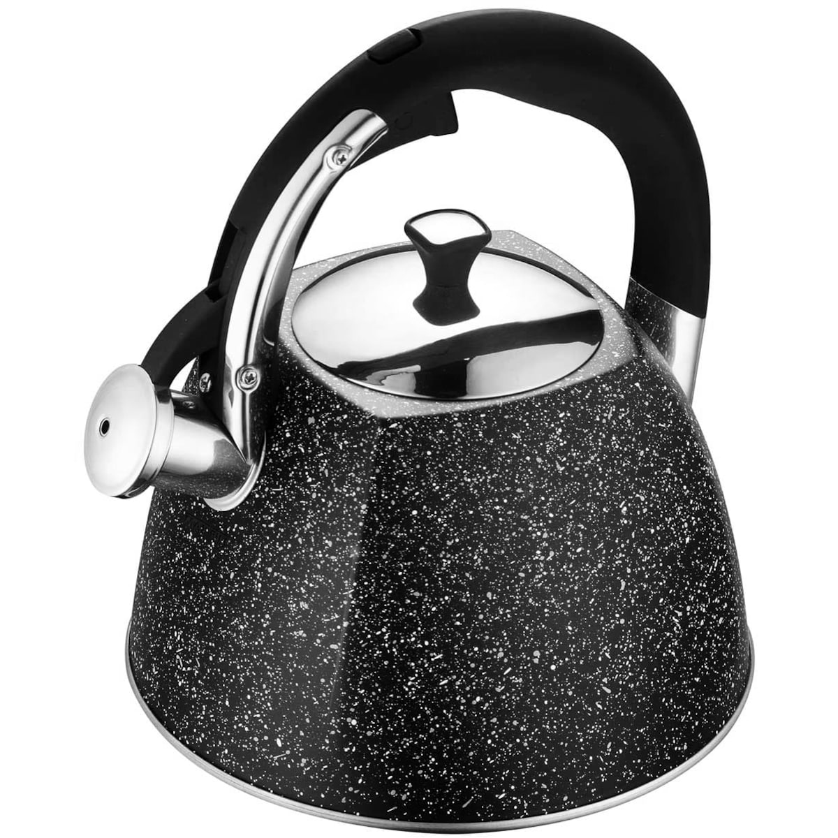 Czajnik stalowy z gwizdkiem 2.2L indukcja gaz czarny marmur KLAUSBERG