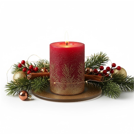 Podkładka Podstawka Pod Świecę Dekoracyjna Złota Z Brokatem 15 cm