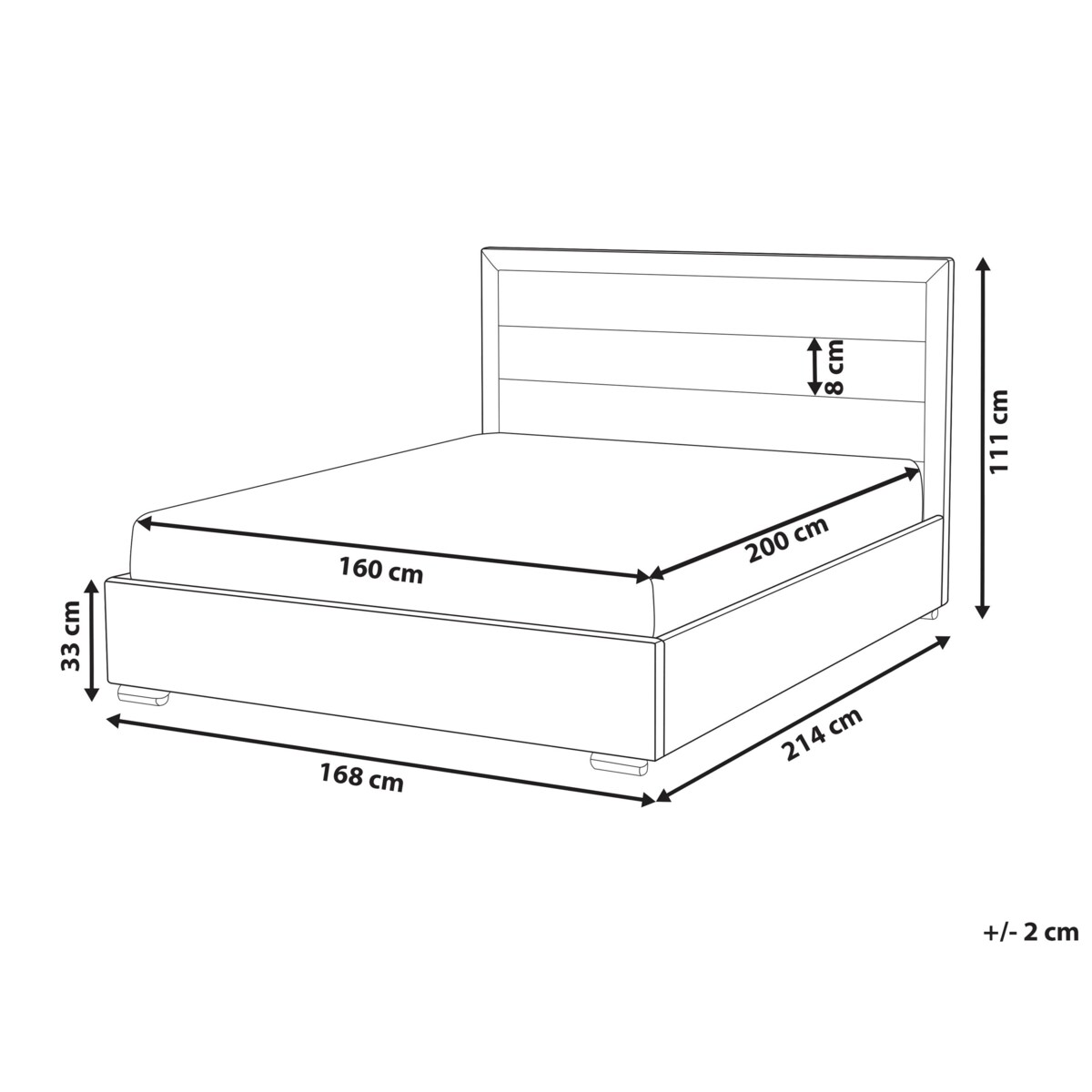Łóżko ROUEN 160 x 200 cm Jasnobeżowy