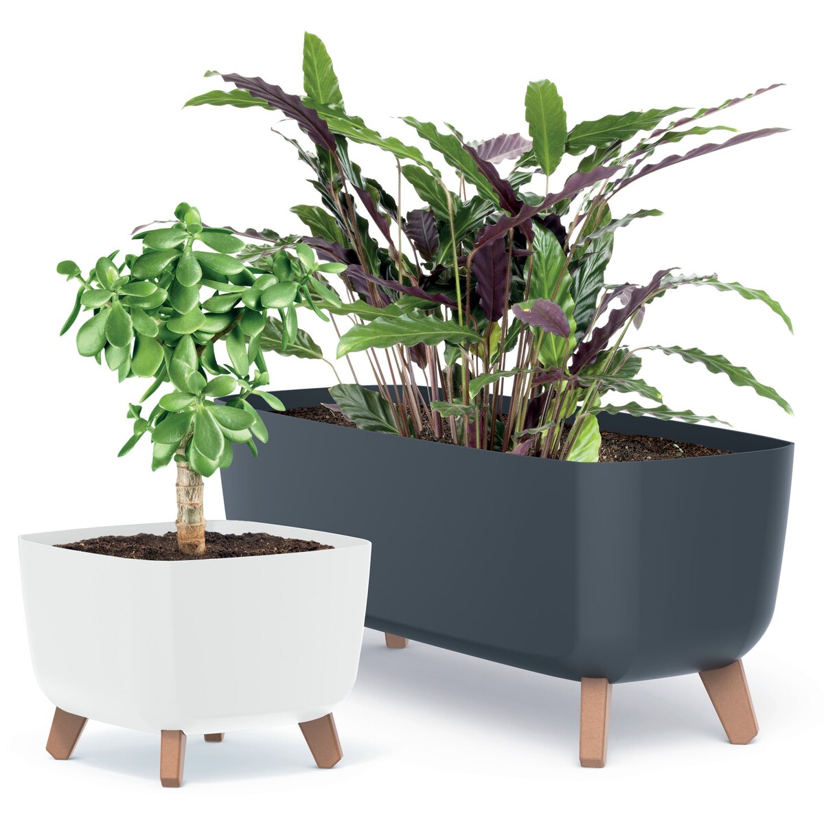 Doniczka Donica Ogrodowa 39 Cm Na Nóżkach Dekoracyjna Biała